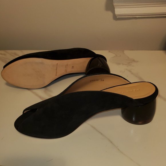 Dear Frances Ayr Mule Sandals Black Curved Tortoise Plexiglass Italian heels - Picture 3 of 9